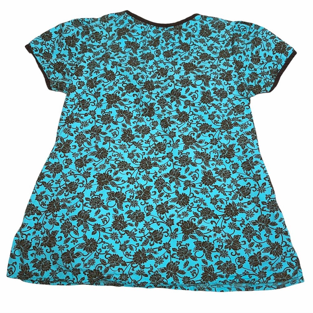 Healing Hands Teal Blue Green Brown Fall Floral - Picture 3 of 8